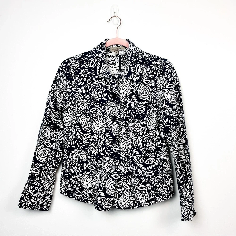 Pierre Cardin Navy & White Long Sleeve Jacket Blazer - Picture 1 of 9